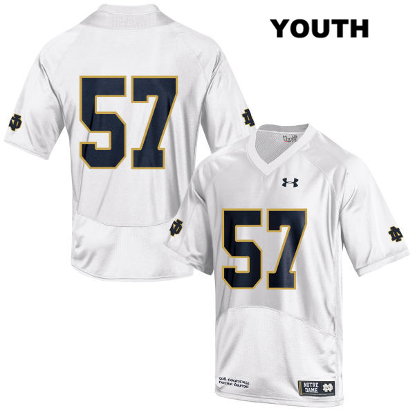 Youth NCAA Notre Dame Fighting Irish #57 Jayson Ademilola Stitched College Under Armour Authentic White No Name Football Jersey UH10P42VR